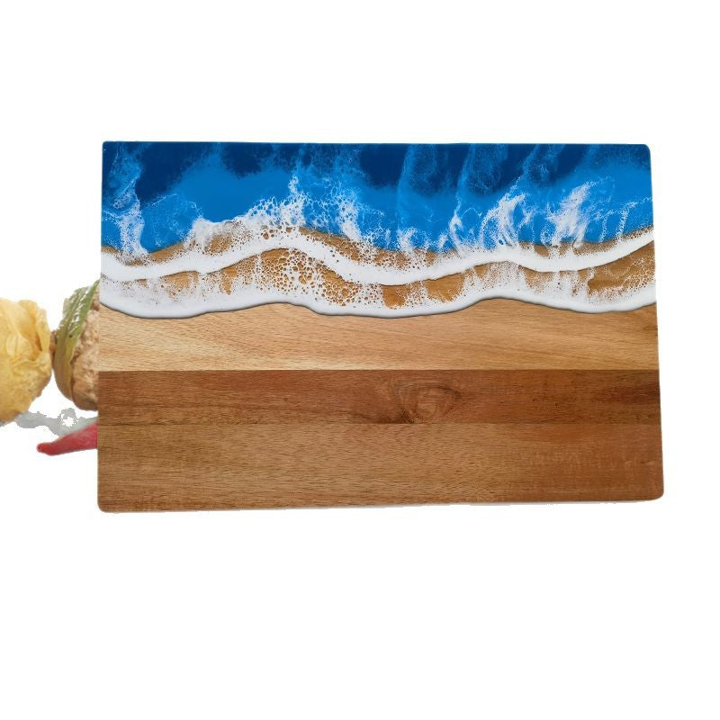 Wood and Resin Cutting Board Ocean Epoxy Resin Serving Cheese Board