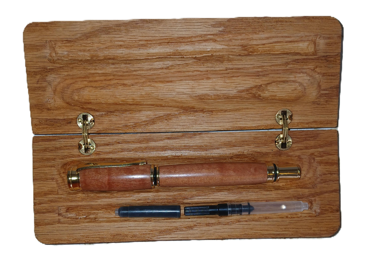 Fountain Pen made from Pink Ivory with case made from Oak
