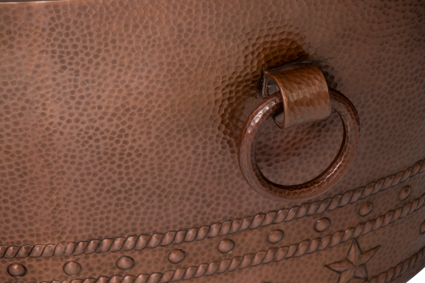 30" Oval Double Wall Hammered Copper Cooler