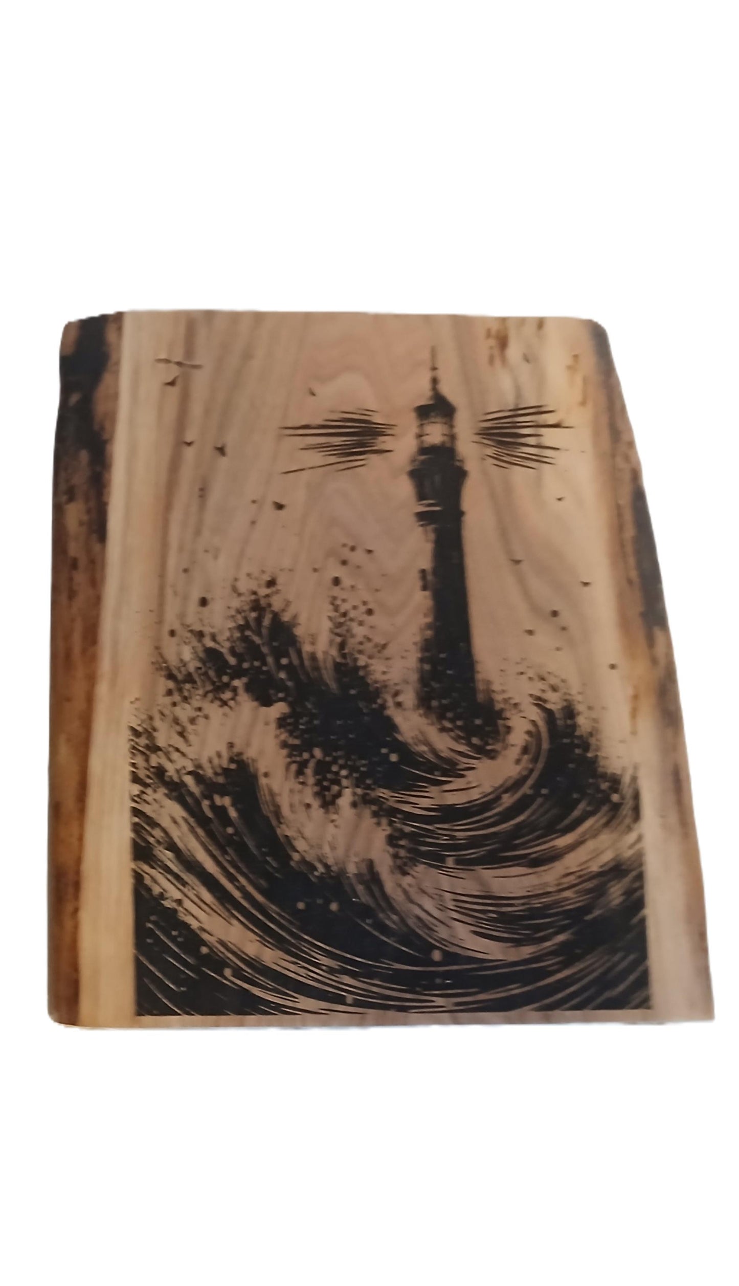 Lighthouse Wood Burned into Butternut