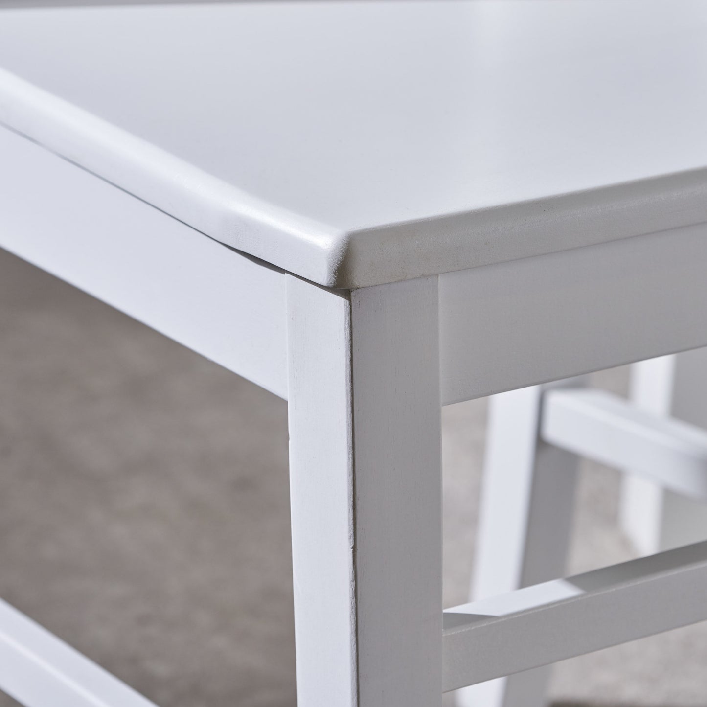 Roshan Farmhouse Acacia Wood Dining Chairs, White (Set of 2)