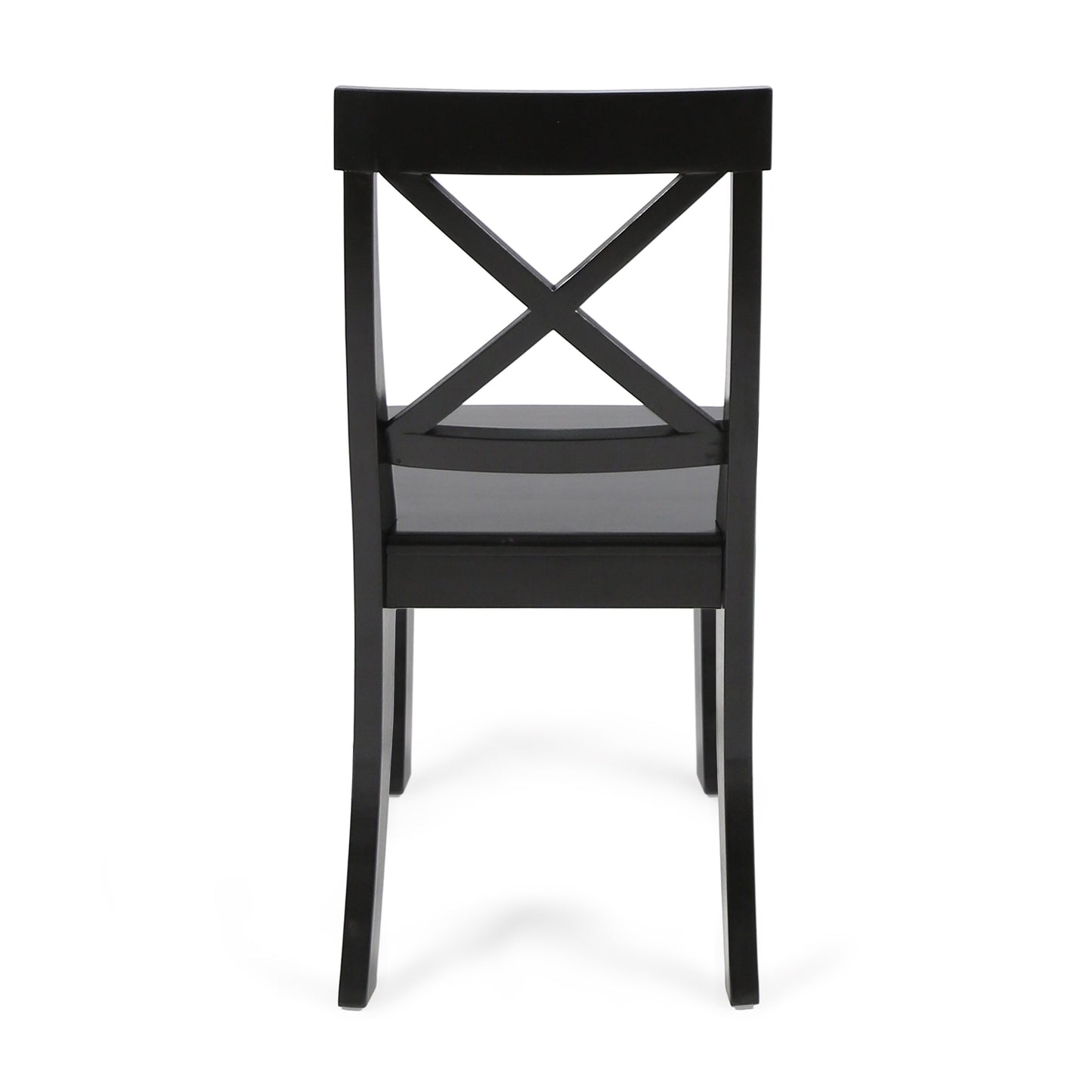 Roshan Farmhouse Acacia Wood Dining Chairs, Black (Set of 2)