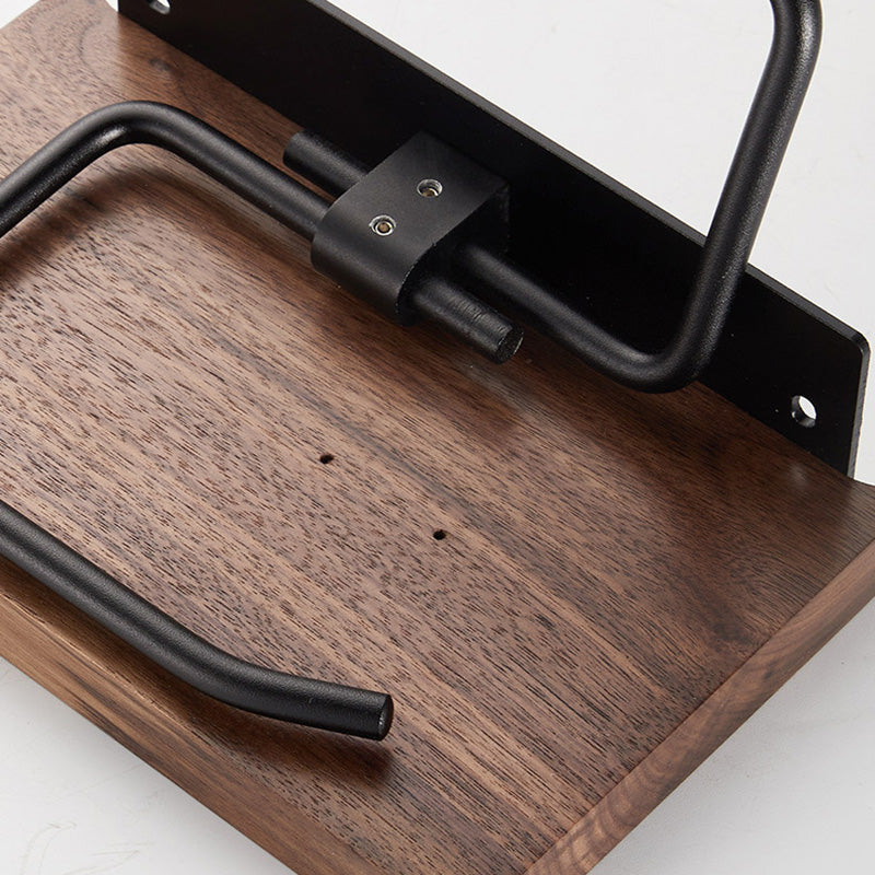 Toilet Paper Towel Holder Wall Mounted Black Walnut Toilet Roll Holder