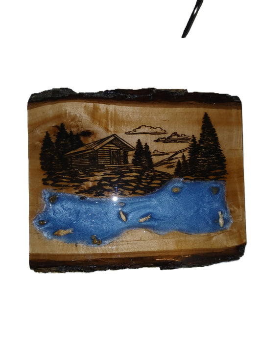 Cabin burned in Basswood with Resin Lake