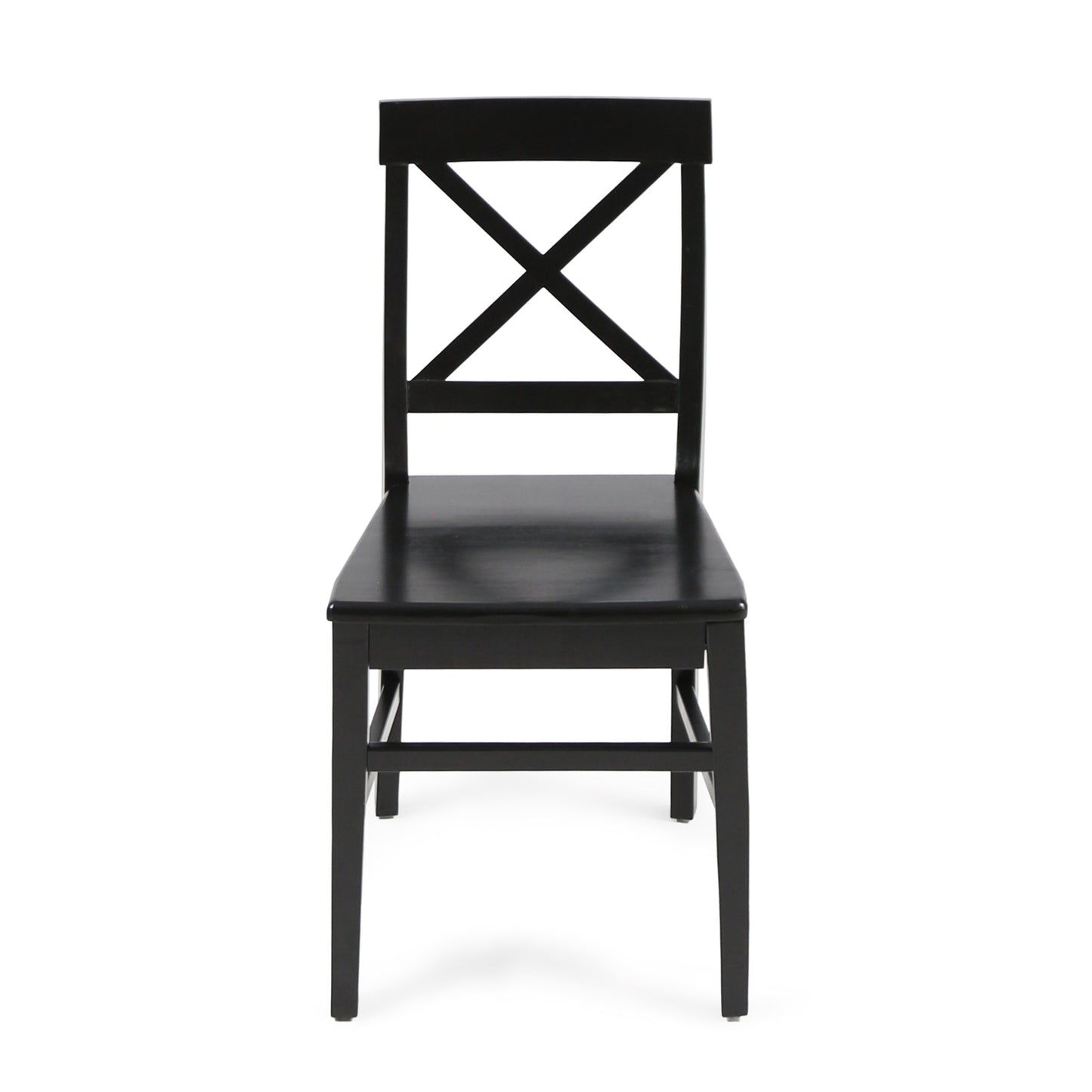 Roshan Farmhouse Acacia Wood Dining Chairs, Black (Set of 2)