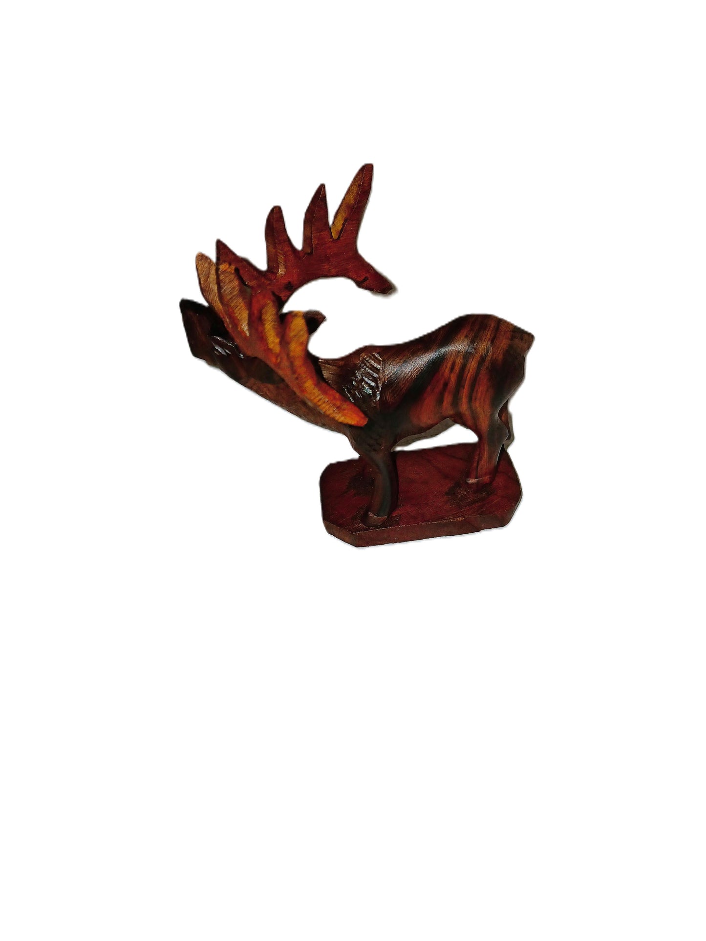 Elk on Base carved from Desert Ironwood
