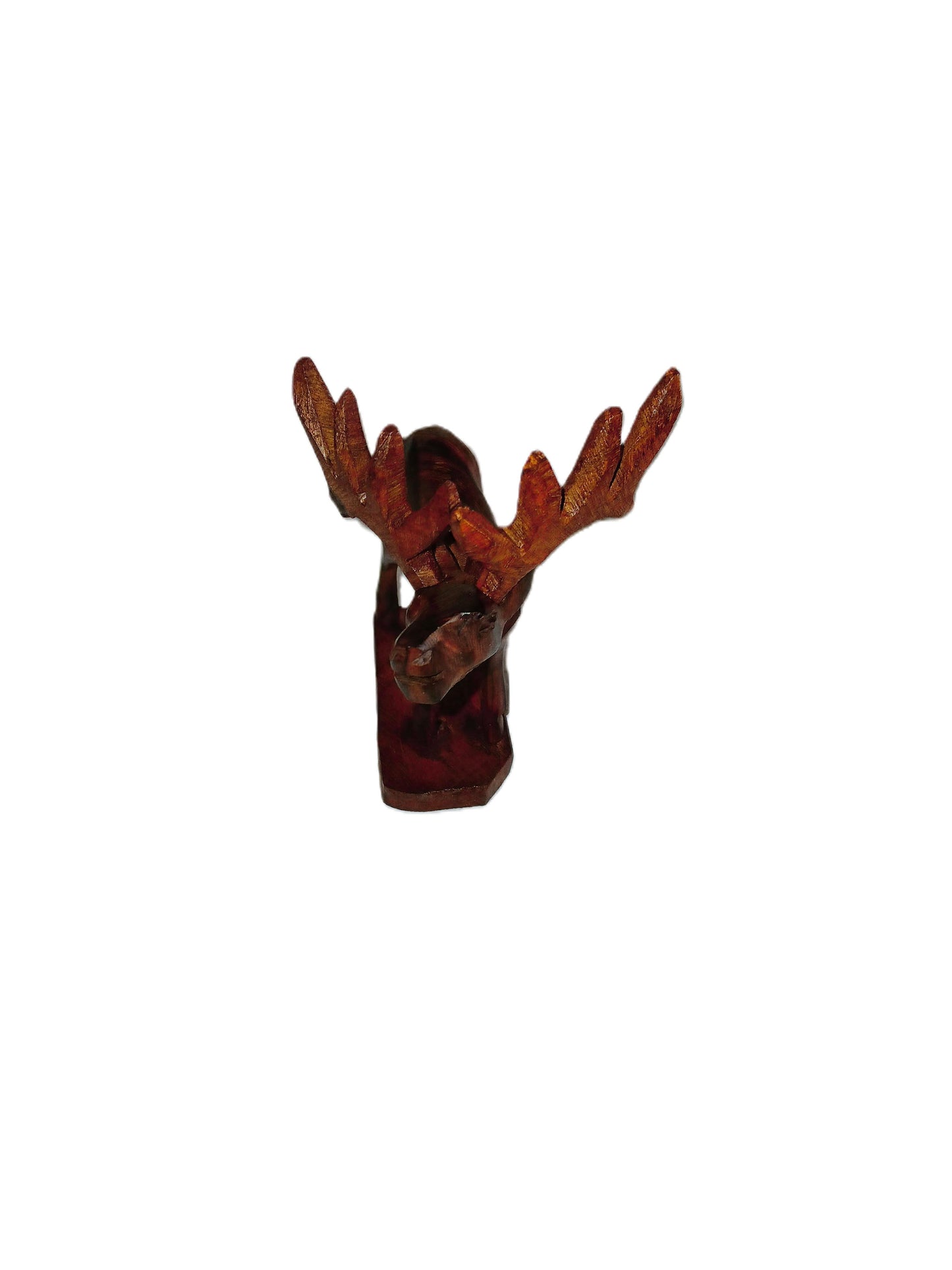 Elk on Base carved from Desert Ironwood