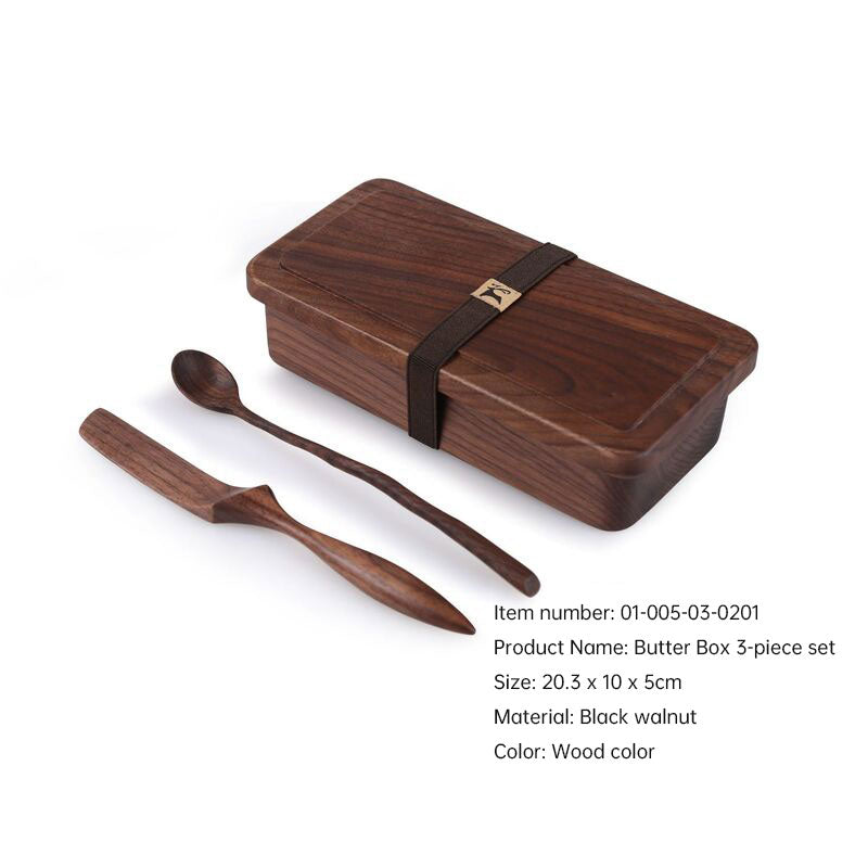 Minimalist Black Walnut Wooden Knife, Fork, Spoon Set, Wooden Chopping Board, Chopsticks, Spoon Storage, Tableware, Portable