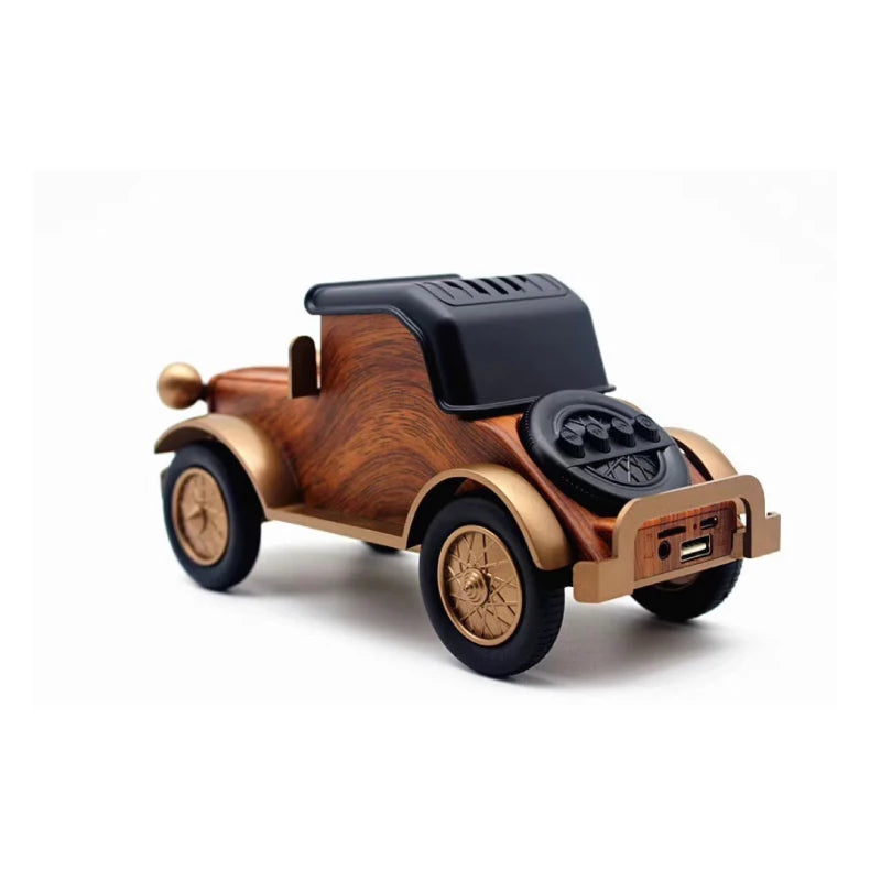 A9 Retro Classic Car Bluetooth Speaker Wood Grain Wireless Subwoofer