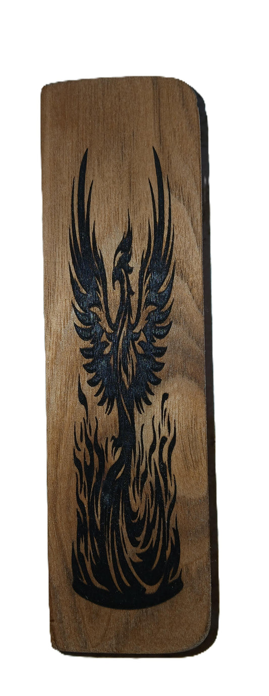 Phoenix Rising Ball Point Resin Pen with wood case made from Butternut