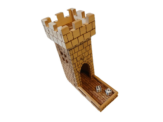 Hand carved wood dice tower