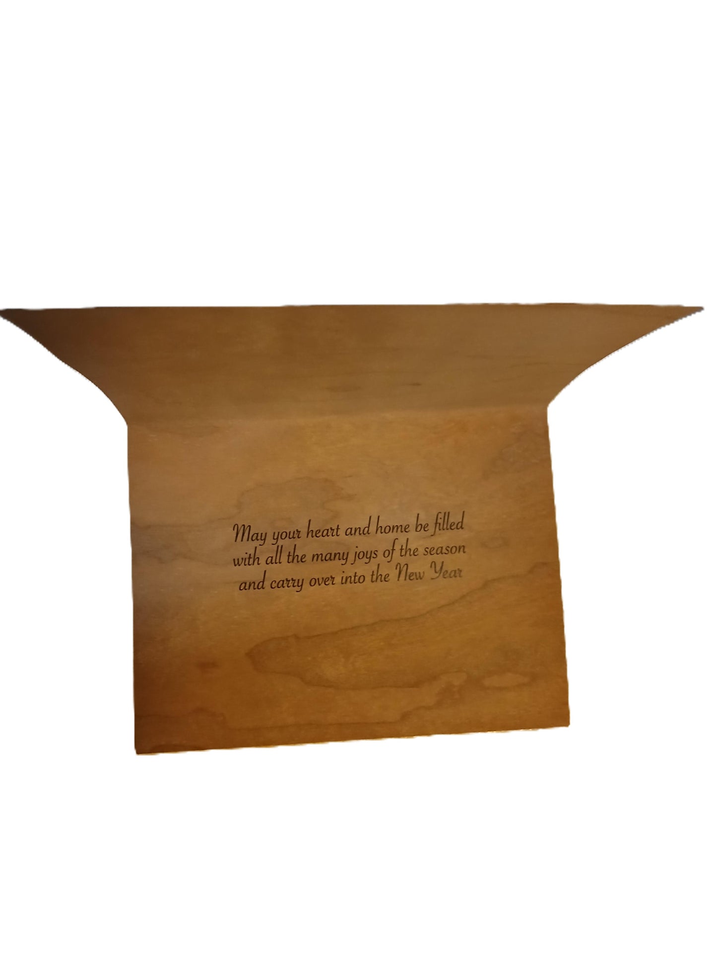 Christmas Card on Cherry Wood