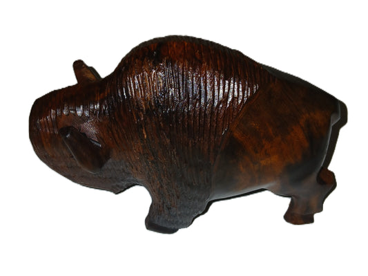 Buffalo carved from ironwood