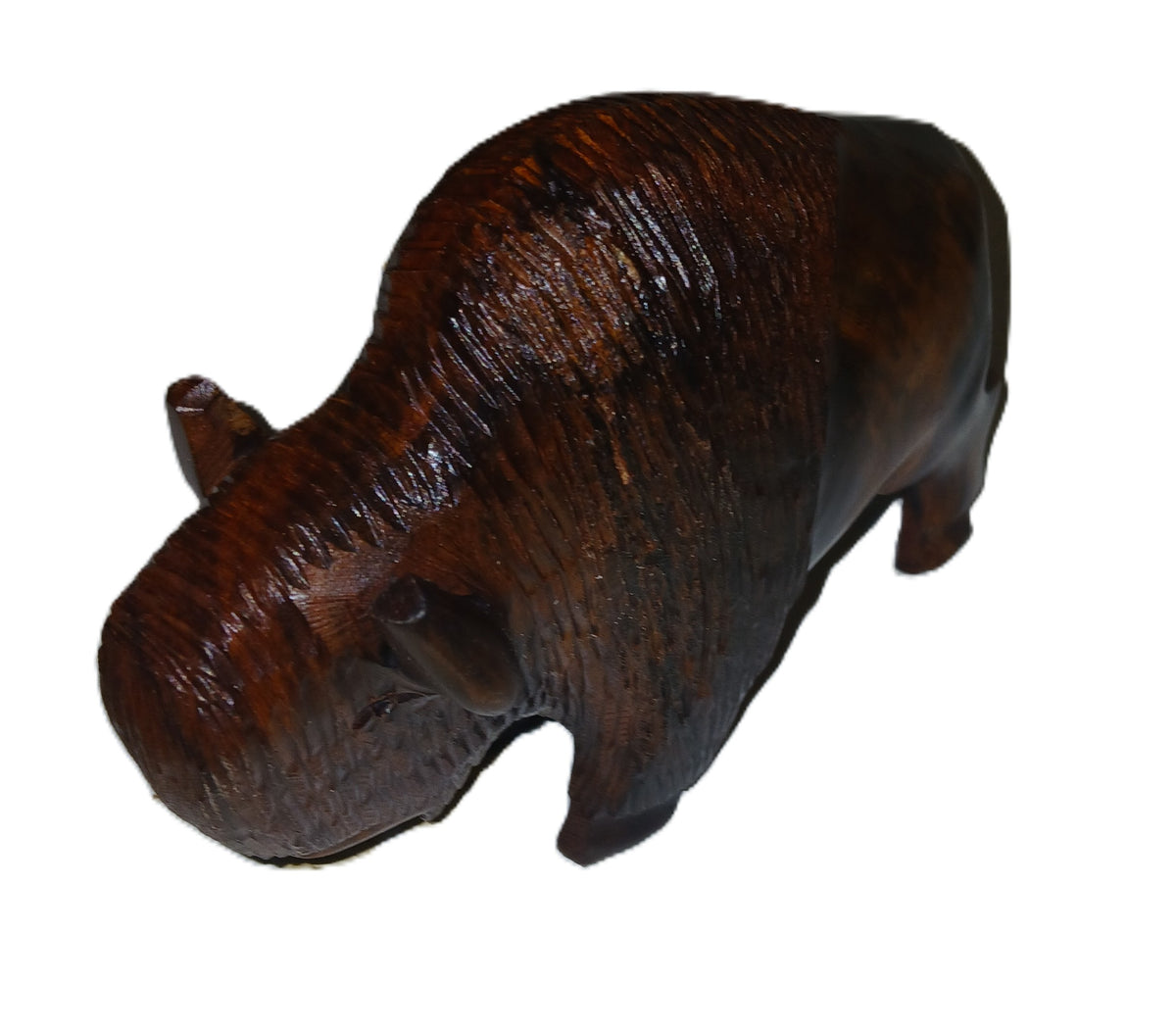 Buffalo carved from ironwood