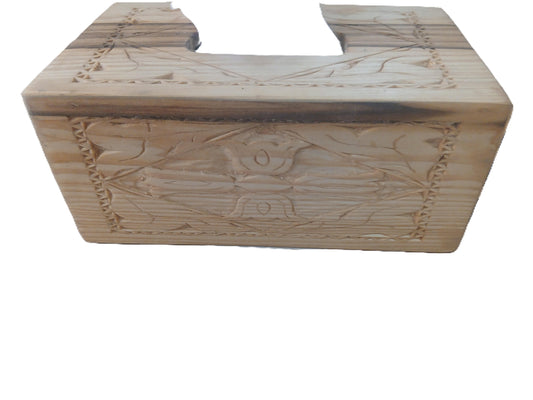 Tissue Box Cover Handcarved
