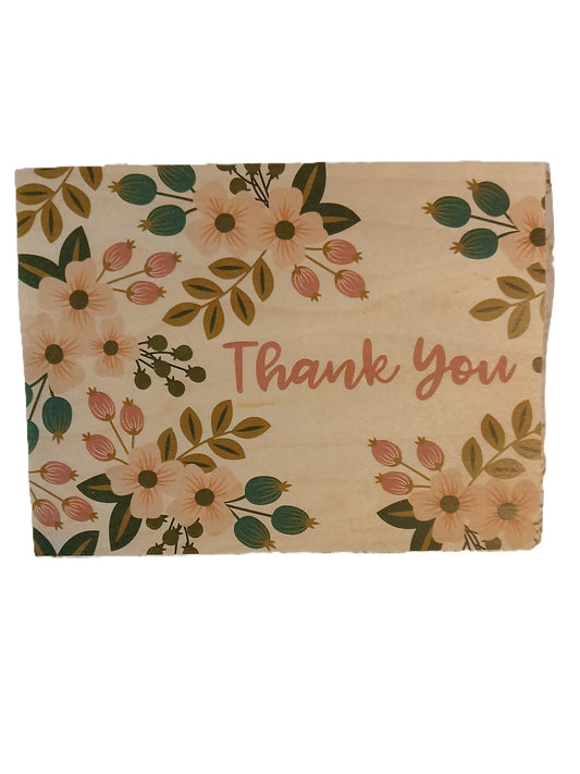 Thank You Cards on Maple Wood